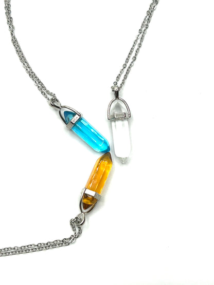 Glass Crystal Pendant Necklace