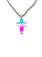 Stone Cross Rolo Chain  Necklace